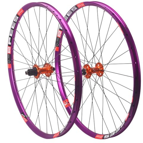 26/27,5/29 Mountainbikehjulset 32H Aluminiumlegering Dubbelväggig Fälg Skivbroms MTB Hjul BOOST Genomgående Axel Fram 15x110mm Bak 12x148mm, For 12s MS Kassett(Orange,29'')
