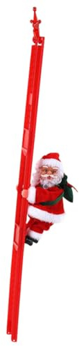 CORHAD Weihnachtsmann Kletterpuppe mit Musik Elektrische Weihnachtsdeko Rote Weihnachtsfigur