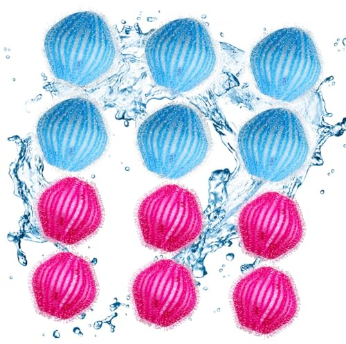 Laundry Balls for Pet Hair Removal, (12 Pcs) Reusable Hair Catcher Artifacts, Powerfully Removes Cat and Dog Hair, Suitable for Both Washing Machines and Tumble Dryers