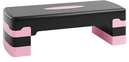 Ultasport Step de Aeróbic I Steps Fitness I Antideslizante, Ajustable en 3 Alturas I Stepper para Ejercicio en Casa, Stepboard, Stepbench 68 x 28 cm, Rosa