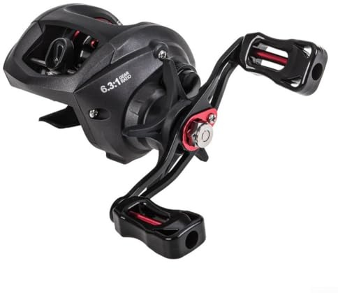 Carrete de pesca, carrete de pesca de alta velocidad 6.3:1 con arrastre de 8 kg, carrete de aluminio CNC, ligero de 195 g para lucios y carpas