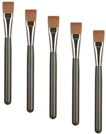 Abaodam Juego de 5 Brochas para Mascarilla Facial de Fibra Artificial Negra, Práctica y Fácil de Limpiar, Adecuado para Cuidado Piel y Salón de Belleza en Casa