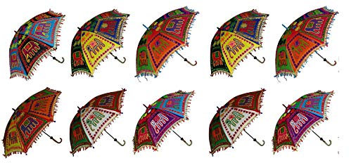 Rastogi Stickerei-Regenschirm, und Designs, Elefantenmotiv, 10 Stück, multi