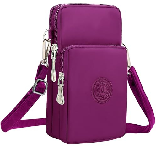 LassZone Women Crossbody Phone Bag Nylon Cross Body Bags Phone Purse Wallet Wristlet Small Shoulder Handbags with Adjustable Strap | Waterproof
