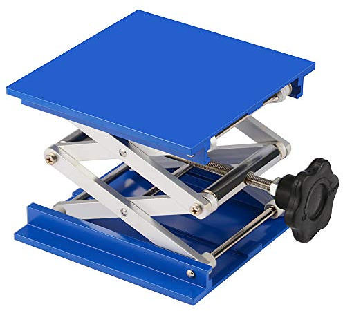 stonylab 6x6 inch Lab Jack, 150x150 mm Aluminum Alloy Top Deck Laboratory Support Jack Platform Lab Lift Stand Table Scissor Jack with 10 KG Support Weight, 63 to 260 mm Vertical Lift Range