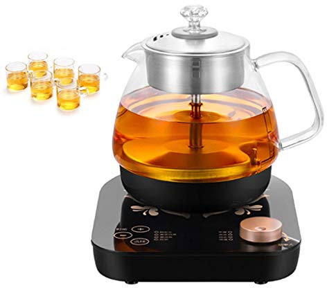 YXCKG Bollitore d'Acqua in Vetro Borosilicato, Teiera con Infusore, Filtro Acqua, Cerimonia del tè, Bollitore con Filtro Rimovibile, 10 Preimpostazioni di Temperatura, capacità 800 Ml