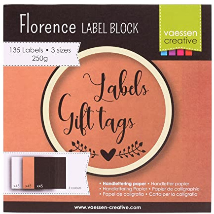 Florence Etiketten - Tonpapier - 3 Größen - Weiß, Schwarz, Kraft (Braun) - Bastelpapier für Geschenkanhänger, Preisschilder, Dekrationen - Karten Basteln