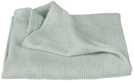 roba Babydecke Lil Planet in Strickoptik - 80 x 80 cm - für Mädchen & Jungen - Bio Baumwolle GOTS zertifiziert - Frosty Green