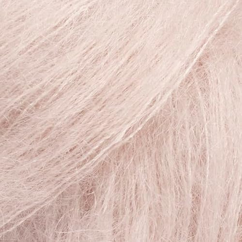 Mohair and Silk Yarn Drops Kid-Silk, 0 or Lace, 2 Ply, 0.9 oz 230 Yards per Ball (40 Pink Pearl)
