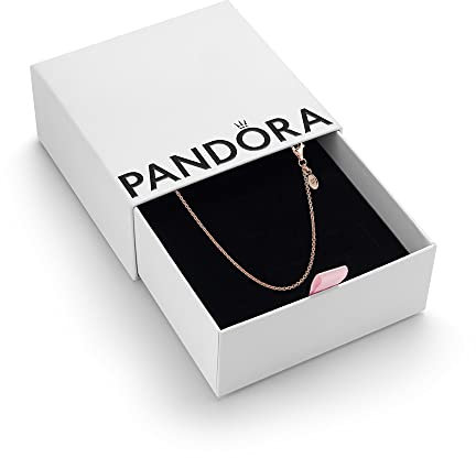 Pandora Moments Women's 14k Rose Gold-Plated Classic Cable Chain Necklace, 45cm, With Gift Box