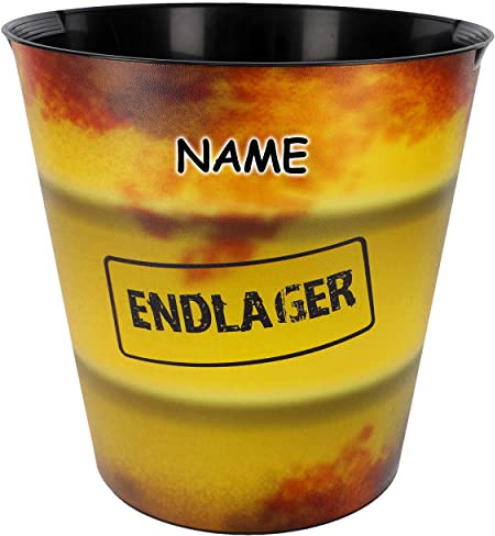 alles-meine.de GmbH Papierkorb/Mülleimer Modell wählbar 10 Liter - wasserdicht - 28 cm - aus Kunststoff Endlager & Sondermüll inkl. Name - Eimer - Spielzeugkorb/Popco..