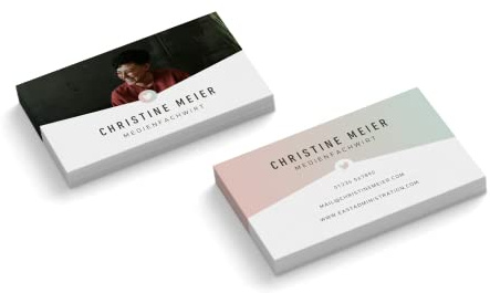 Visitenkarten personalisiert | mit Foto | Design Medienfachwirt | 2-seitig | Querformat | Menge + Papier zur Auswahl | selbst gestalten | hochwertiger Druck | 350 g Qualitätsdruck (500 Stück)