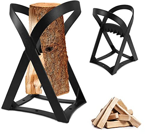 NAIZY Holzspalter Manuell Holz Spalten Tragbarer Kindling Cracker Brennholz Spalter für Anzündholz Schwarz Hackklotz zum Holzspalten Handholzspalter für Innen-Außen, 23cm