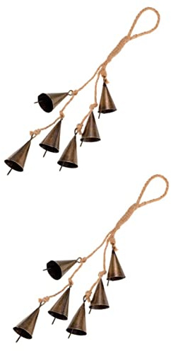 Cabilock 2stücke Witch Wind Chime Handglocke Aus Hochwertigem Material Dekoratives Windspiel Für Balkon Und Tür Traditioneller Schutz Schafft Mystische Atmosphäre Rustikales Design Für