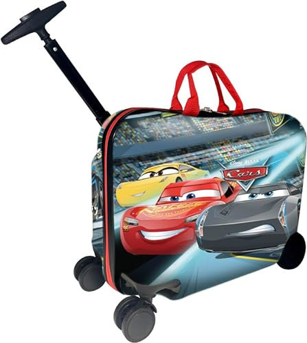 Fast Forward Ride-On 45,7 cm Koffer für Kinder/Abschleppen Kleinkind Handgepäck mit Rollen, Mehrfarbig, Large, Autos