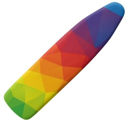 Jeiento Waschbarer Bügelbrettbezug, Regenbogen-Diamant-Geometrie, Bügelkissen-Bezüge, abriebfest, hitzereflektierend, 38,1 x 137,2 cm
