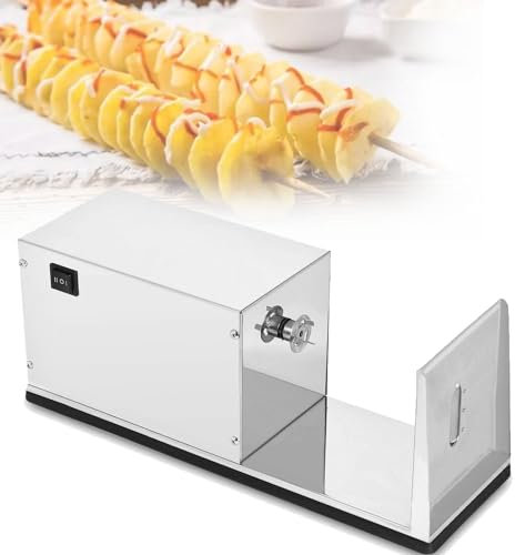 SACLMD Tagliapatate a Spirale,Affettatrice di Patate Tornado,Strumento Professionale per affettare Patate,tagliapatate,Facile da Usare per la Cucina dei ristoranti,110V