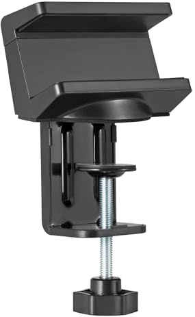 MaxTrack NVZ1L - Morsetto da tavolo per ciabatta elettrica o hub USB da 40 – 60 mm di larghezza, supporto da scrivania, cuscinetti protettivi in silicone, supporto per ciabatta