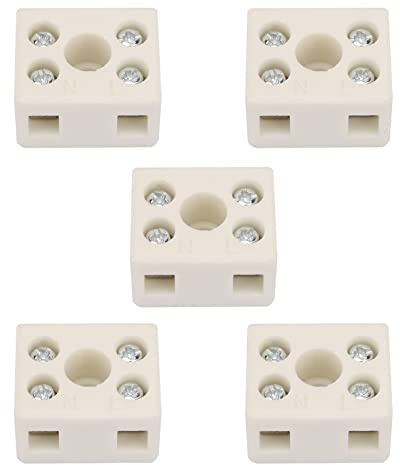 ZAWELIYO Ceramica Morsettiera, Morsettiere in Ceramica Isolante Ad Alta Frequenza, Anti Invecchiamento, Connettore filo resistente alle alte temperature per Cavi di Alimentazione
