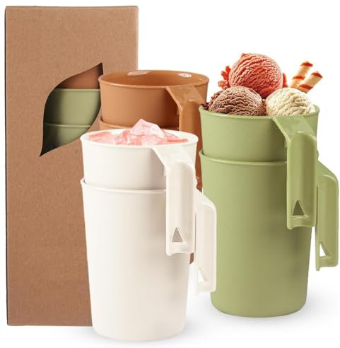 Severnier Bicchieri di plastica riutilizzabili 6 pezzi, Tazza infrangibile per bere acqua, senza BPA, 350 ml Bicchieri plastica lavabili e adatte microonde per interni ed esterni