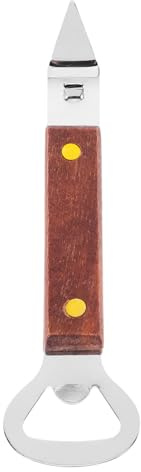 Luxshiny Abrelatas Manual De Acero Inoxidable Con Mango De Madera Para Acampar Y Viajar