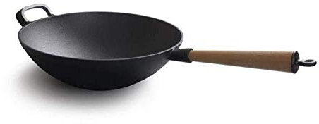 OQHAIR Pentola Wok Pentola di Ferro Wok Manuale Wok Forgiato Wok Domestico Wok Vintage Ristorante Wok Calderone Non Rivestito 31 Cm