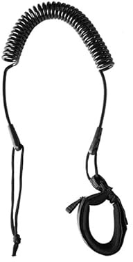 1PC Surfboard Leashes,Black Surf SUP Board Leash,TPU Coiled Stand Up Paddle Board,Padded Ankle Strap Leg Rope