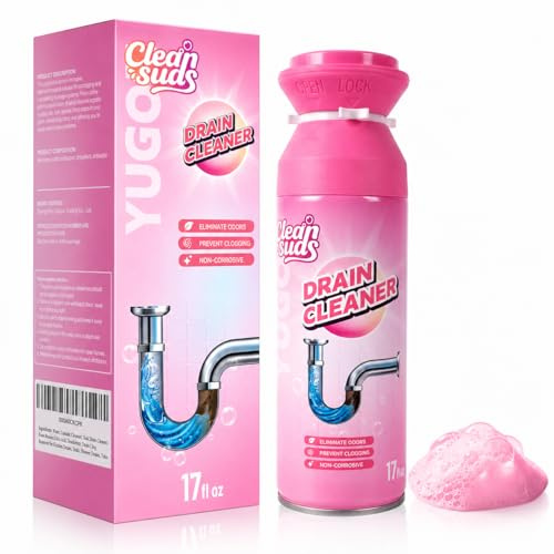 Yugou Detergente per scarichi schiumoso, detergente per lavandini e deodorante, rimuove le ostruzioni di scarico per lavandini da cucina, scarichi della doccia, vasche da bagno (1 unità)