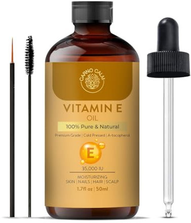 Carno Calm Organic Vitamin E Oil For Skin & Face | 100% Natural & Pure | 35000 IU | Natural Antioxidant for Dryness, Wrinkles, Scars & Stretch Marks, Moisturizing and Firming Skin | 1.7 fl. Oz