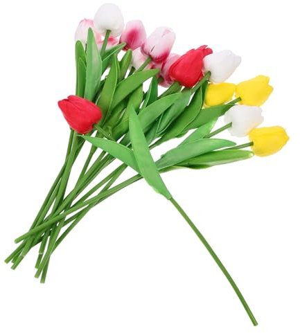 GRIRIW 15stücke Teiliges Künstliche Tulpen Pu Blumen Für Hochzeiten Partys Und Hausdekoration Vivid Farben Weiß Gelb Rot Rosa Und Wiederverwendbar
