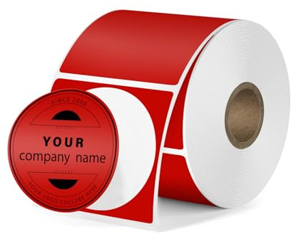 FINDAT Rot Thermoetiketten rund 30 mm für M110/M220/T50M 300 Stück | Für DIY, Name, Adresse, Büro, Schule. Vinyl, Wasserdicht, beschreibbar, Aufkleber, selbstklebend