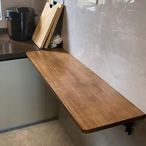 MDDKOP Wandklapptisch, Klapptisch Wandmontage, Massivholzmaterial Klapptisch Esstisch KüChentisch FüR Die Wand Bartisch Wandtisch Tisch Klappbar Zur Wandmontage Platz Sparen Balkon Klapptisch(100x40cm