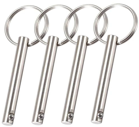 TA-VIGOR 4Pcs Quick Release Pins, 6mm Dia 50mm Length Bimini Top Pin Marine Hardware Carbon Steel for Boat Accessories Marine Hardware