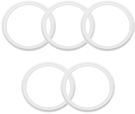 QUARKZMAN 5 Stück PTFE-Sanitärdichtung 3 Tri-Clover O-Ring Dichtungsring Unterlegscheibe Passt auf OD 90mm Sanitärrohrschweißmuffe, Weiß