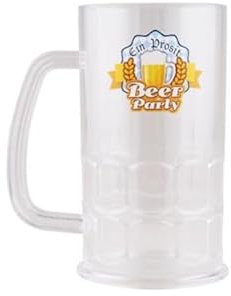 LP Divertissements Lot de 6 - Chope de bière transparente beer party 14cm 50cl