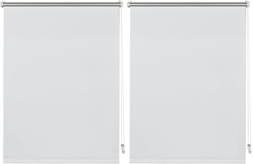 Deco Company, Tenda a Rullo, Con Morsetto di Fissaggio o Adesiva, Con Rivestimento Termico, Elevato Riflesso della Luce, Risparmio Energetico, Kit di Montaggio Incluso, Bianco, 60 x 150 cm (LxA)