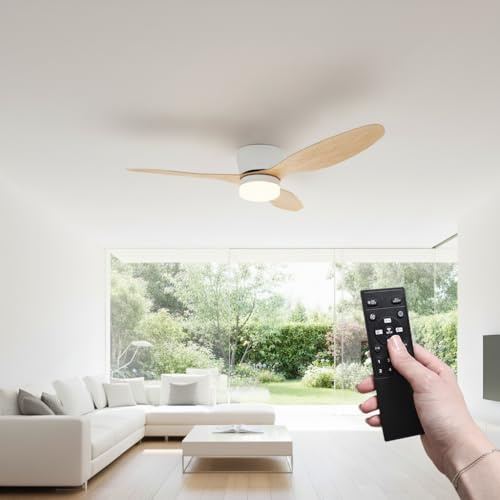LED ATOMANT Deckenventilator mit Flügeln und Beleuchtung 20W, Ø107 cm, CCT, 2100LM, 6 Geschwindigkeiten, Leise und Energiesparend, Sommer/Wintermodus, mit Fernbedienung