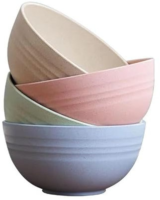 PIQIUQIU Juego de 4 cuencos para sopa, 700 ml, cuencos para cereales, ensaladas, fruteros y cuencos para sopa, ligeros, irrompibles, aptos para lavavajillas y microondas