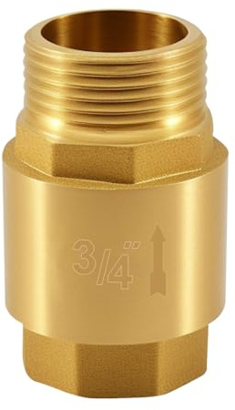 Silkwish Messing Rückschlagventil 3/4 Zoll, 3/4'' Rücklaufventil IG zu AG | 3/4'' Rückflussverhinderer mit Innengewinde und Außengewinde, Rückschlagventil Abwasser für Pumpe, Waschmaschine, Regentonne