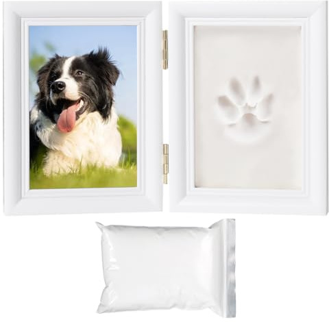 tasstryck set hund, 3D trä bildram tassavtryck