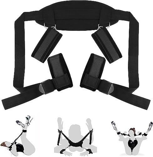 Bed Restraints for Couples Queen Size Bed Restraint for Couples King Bondaged Kit Adult Submissive Bondaged Restraints Sweater Sex Set Bed Sexual Hands Feet Cuff Straps Sex Handcuffs for Women DH-4