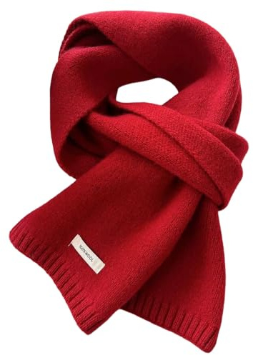 Generisch Winterschal Wollschal Weiche Warm Strickschal - 100% Wolle - Herbst Winter Einfarbig Gestrickter Schal Vielseitiger Kaschmir-Halsschal für Damen Herren, 160 x 20 cm
