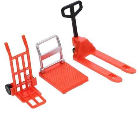 Uonlytech Kit Jouet Construction Miniature avec Mini Chariot Élévateur Chariot À Plateforme Et Diable Véhicule Jouet pour Enfants Stimule Créativité Et Motricité Fine Jeux Éducatifs