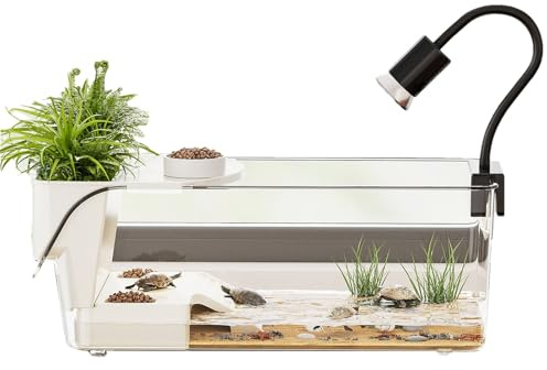 Acuario para Tortugas,Accesorios Desmontables para Terrario Y Reptiles | Recinto Transparente para Tortugas Y Reptiles | para Ranas Arborícolas Salamandras Cangrejos Animales Pequeños Interior