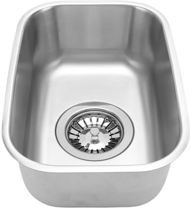 Xiuganpo Bassin Simple de Cuisine en Acier Inoxydable, évier de Préparation de Barre Anti-rayures de 12,6 X 8,66 X 4,72 Pouces avec Accessoires de Drainage, Petit évier Essentiel
