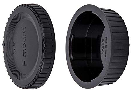 JJC Bouchon de Protection Frontal + Protège-Objectif Arrière pour Nikon F Mount DSLR Caméra & Nikon F Objectif - Nouvelle Version (1 Set)