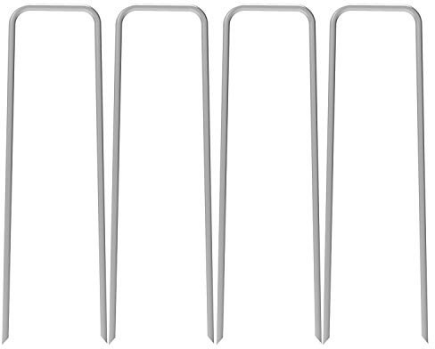 OuYi 100 Zaunanker 30,5 cm Gartenpfähle/Spikes/Pins/Heringe 11 Gauge verzinkter Stahl, Verankerung für Landschaftsbau, Unkrautbarriere, Bodenbedeckung, 100 Stück