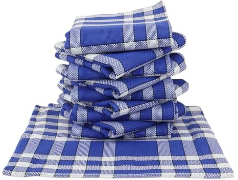 Lot de Serviettes de Table Carreaux Vichy Normand Bleu Nelly
