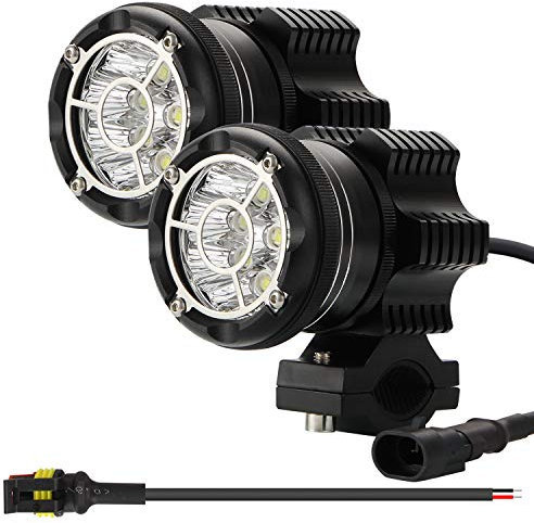 Kairiyard LED Round Motorcycle Driving Lights, 2.5Inch LED Pod 90W 9000lm White Off Road Light Spot Strobe Combo Auxiliary Light for Motorcycle ATV SUV Truck Tractor