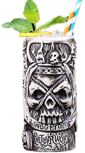 Cocktail Hawaiian Tiki Tasse Keramik Wein Bier Becher Cocktail Glas Kreative Bar Party Lustige Kaffeetasse für Zuhause Büro Geschenk (39 Totenkopf-Zombie)
